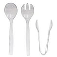 thumbnail image 1 of VeZee's Plastic Serving Utensils, Clear Heavy Duty Disposable utensil | Pcs 10" Spoons 10" Forks 6" Tongs | 3 Each in One Set| 90 Pcs, 1 of 5