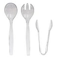 thumbnail image 1 of VeZee's Serving Utensils, Clear Heavy Duty Disposable utensil | Pcs 10" Spoons 10" Forks 6" Tongs | 6 Each in One Set| 18 Pcs, 1 of 5