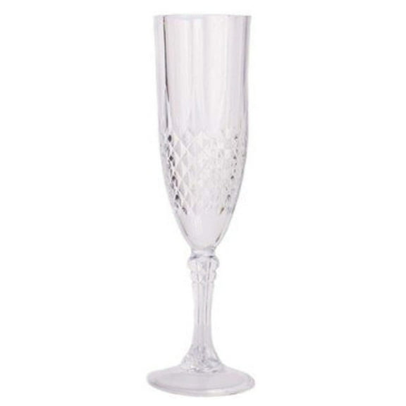VeZee's Simcha Collection 5oz Crystal Effect Elegant Plastic Champagne Flutes 4/Pack for Elegant Parties, Weddings, Birthdays & All Occasions: 12 Flutes