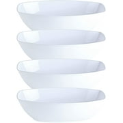 VeZee's White 80oz Oval Shaped Disposable Plastic Serving Luau Bowls to serve Salad, Snack and Food in Elegant Parties, Hotel & Restaurant. 4Ct