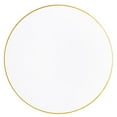 thumbnail image 1 of VeZee's White / Gold Rim Hammered Plastic 13" Chargers (4 Count) - Great for Dinner Parties, 1 of 4