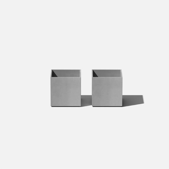 Veadek Geo Series Cube 5" Planter - 2-Pack Gray