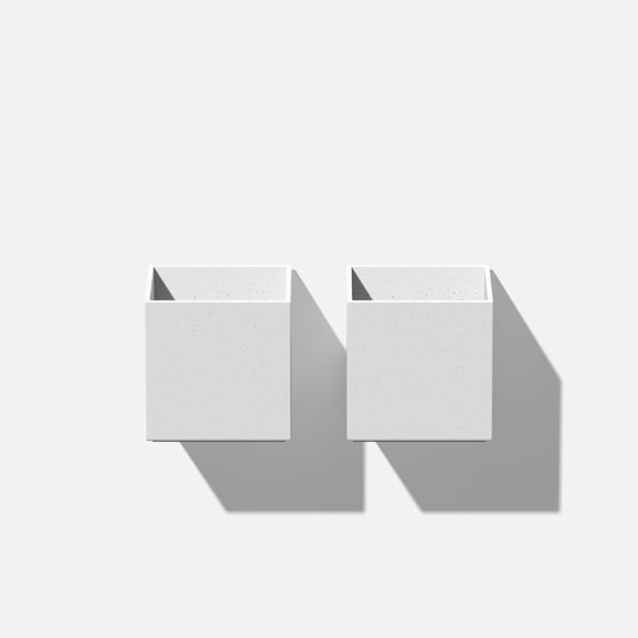 Veadek Geo Series Cube Hanging 5" Planter - 2-Pack White