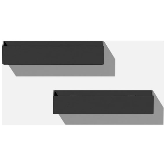 Veadek Geo Series Short Hanging 16" Planter - 2-Pack Black