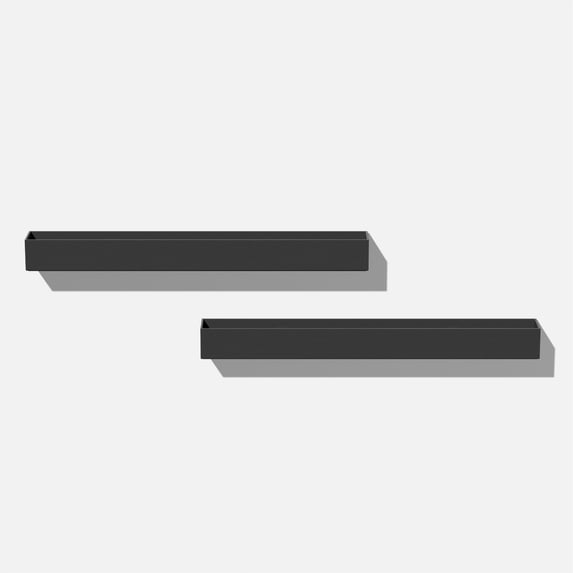 Veadek Geo Series Trough Hanging 32" Planter - 2-Pack Black