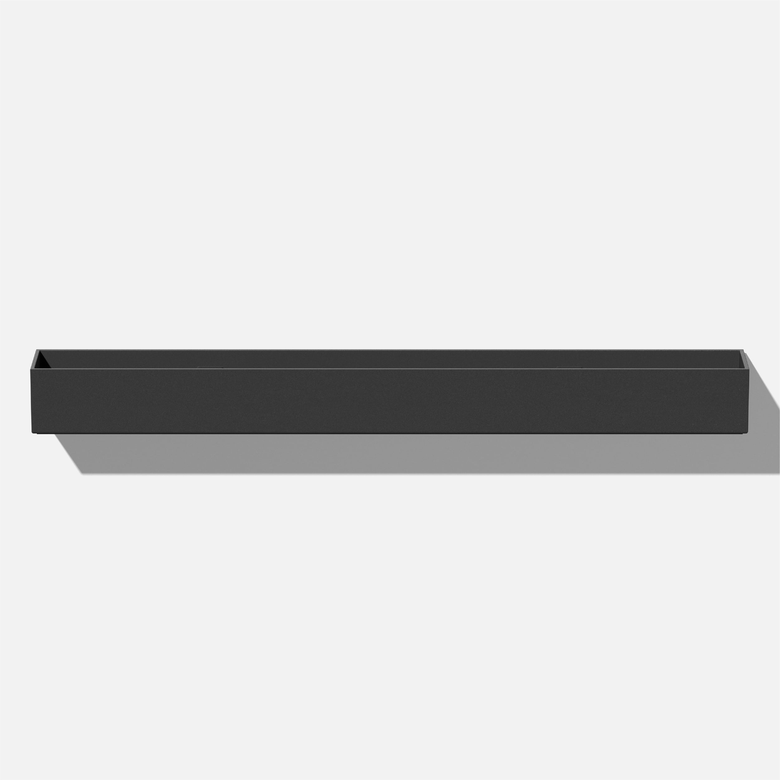 Modern Geo Black Plastic-Stone Composite Trough Hanging Planter 32"