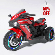 Veakar 12V Electric Motorcycle Ride on Toy for 3-6 Years Old, Motorcycles for Kids Dirt Bike with Music and LED Light, Long Batteay