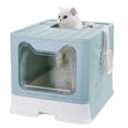 thumbnail image 1 of Vealind Foldable Cat Litter Box with Lid Front Entry & Top Exit XXL Extra Large Space Covered Kitty Litter Boxes Enclosure Toilet (Green), 1 of 7