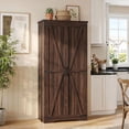 thumbnail image 1 of 72"H Farmhouse Storage Cabinet with Adjustable Shelves, Large Pantry Organize with 2 Barn Doors, Tall Freestanding Cabinet for Kitchen, Bathroom/Garage/Basement/Living/Utility Room, 1 of 8