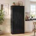 thumbnail image 1 of 72"H Farmhouse Storage Cabinet with Adjustable Shelves, Large Pantry Organize with 2 Barn Doors, Tall Freestanding Cabinet for Kitchen, Bathroom/Garage/Basement/Living/Utility Room, 1 of 10