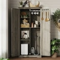 thumbnail image 1 of 72" H Farmhouse Storage Cabinet with Adjustable Shelves, Large Pantry Organize with 2 Barn Doors, Tall Freestanding Cabinet for Kitchen, Bathroom/Garage/Basement/Living/Utility Room, 1 of 11