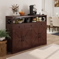 thumbnail image 1 of Veanerwood Farmhouse Buffet Cabinet with Drawers & Open Shelf, Sideboard Storage Cabinet, Kitchen Hutch Pantry, Wood Coffee Bar Station Cabinet for Kitchen, Dining Room, Hallway, 52" L Dark Brown, 1 of 8