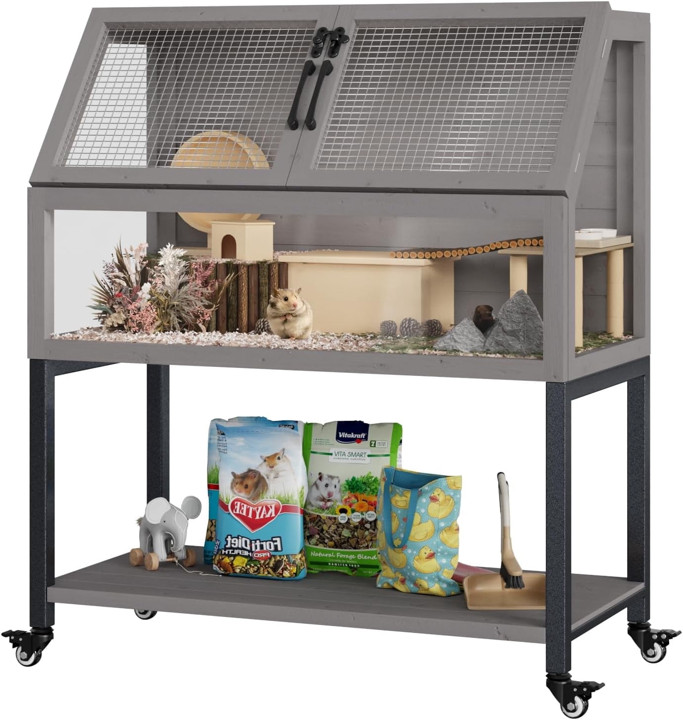 Veanerwood Large Hamster Cage With Storage Shelf Small Animal Cage Photo Inspiration