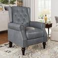 thumbnail image 1 of Veanerwood Single Sofa Chair Recliner Chair, Faux Leather Wingback Chair, Single Sofa Chair with Rivet Trim and Tufted Button, Grey, 1 of 7