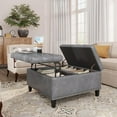 thumbnail image 1 of Veanerwood Square Ottomans with Storage, Leather Tufted, 1 of 8
