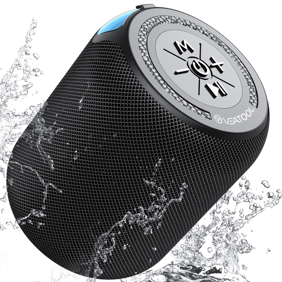 Veatool F10 Bluetooth Speakers, Portable Speakers Bluetooth Wireless V5.0 with 360° Stereo Sound,TWS Paring,IPX6 Waterproof,Small Shower Speaker for Outdoor,Gift Ideas