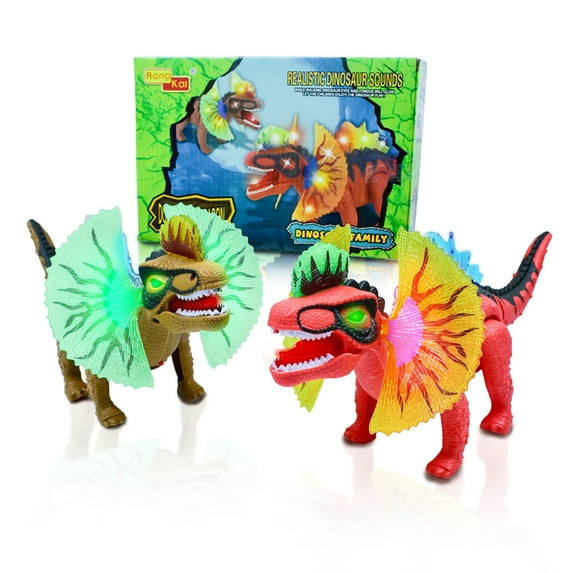 Veballensty Dinosaurs Light Electric Crested Dragon Dinosaur Toys Music Lamplight Walking Puzzle Toy Model Children's Toys