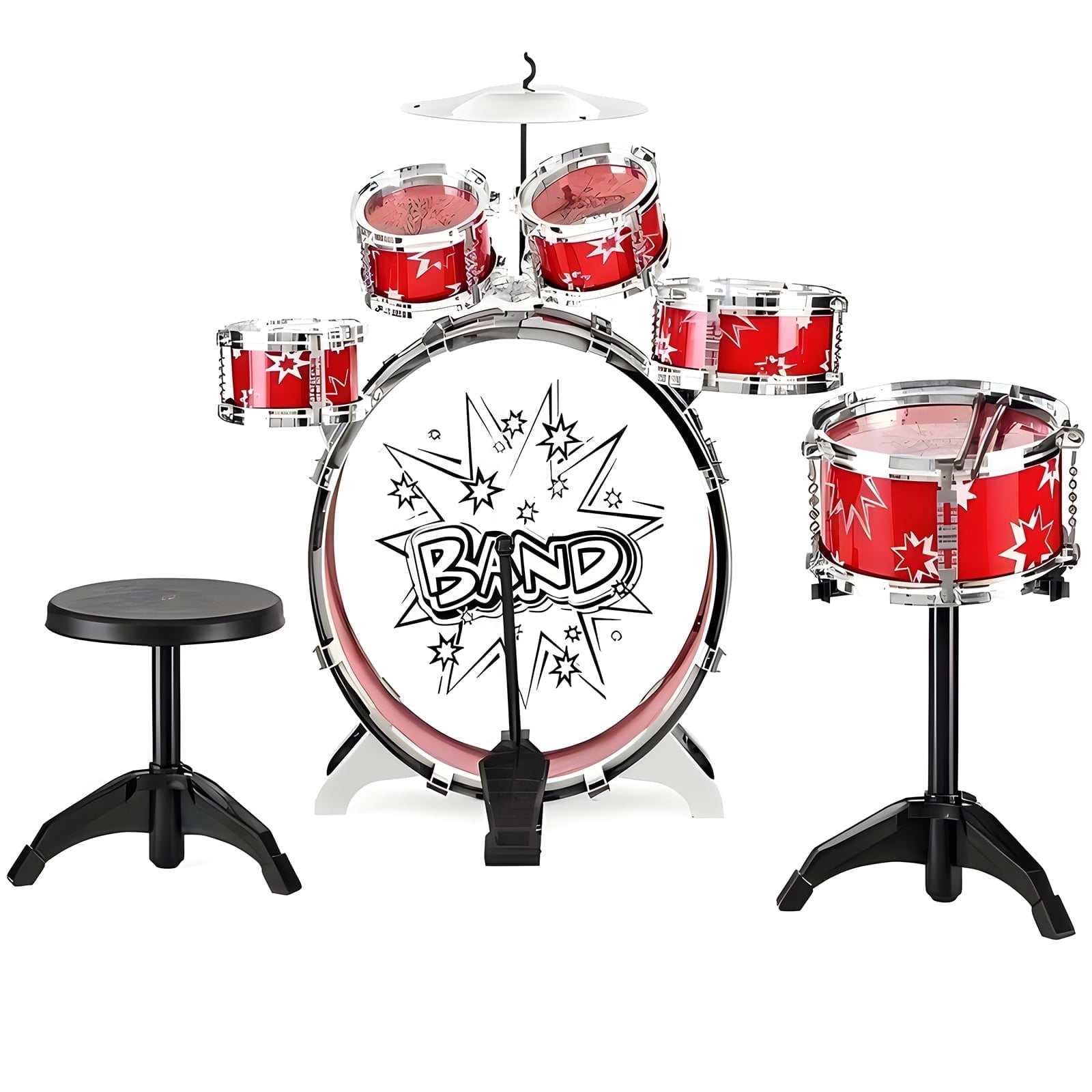 Vebreda Electronic Drum Set 9 Pads, Red