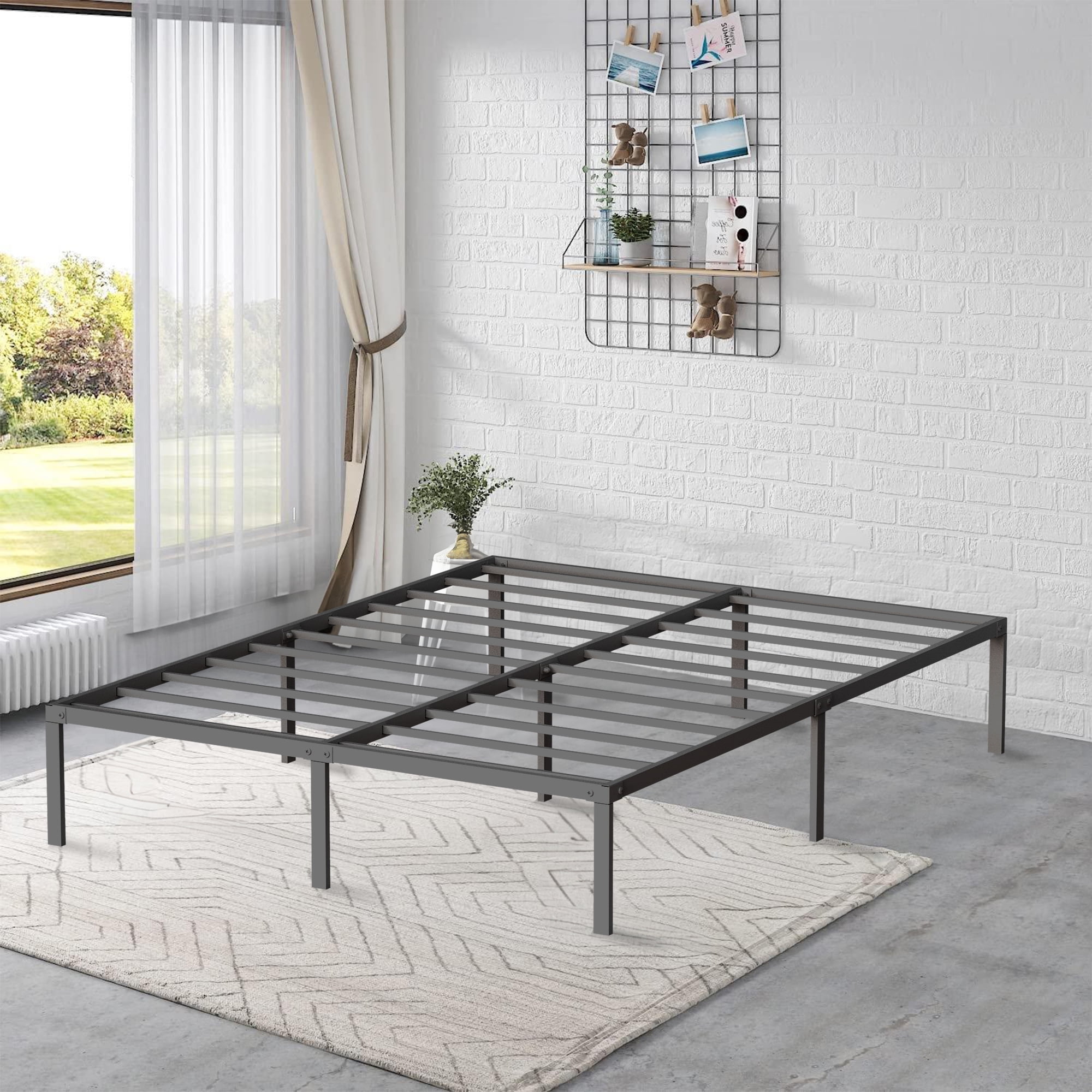Vebreda 14" Full Size Bed Frame Full Metal Platform Bed Frame, Storage