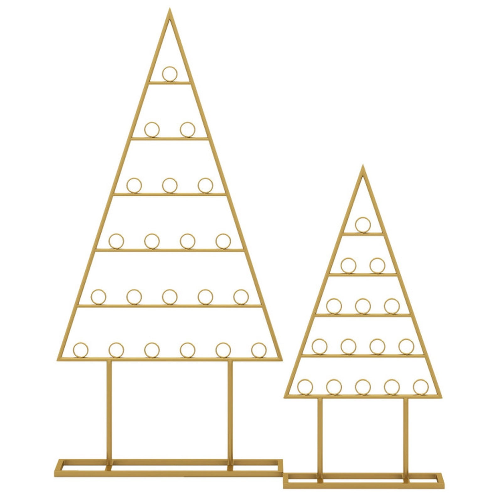 Vebreda 2 Pack Christmas Tree Card Photo Holder, 36 Round Clips Gold Metal Display Rack for Xmas Cards Pictures, Tabletop Holiday Decor for Home Office