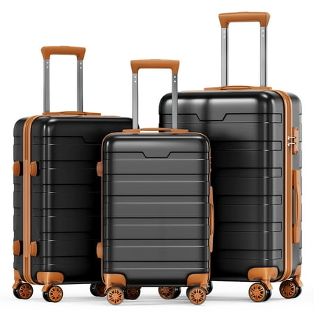 Vebreda 3 Piece Hardside Luggage Set with TSA Lock, 360° Spinner Wheels, Durable Lightweight Shell, Checked Suitcases (20”/24”/28”)