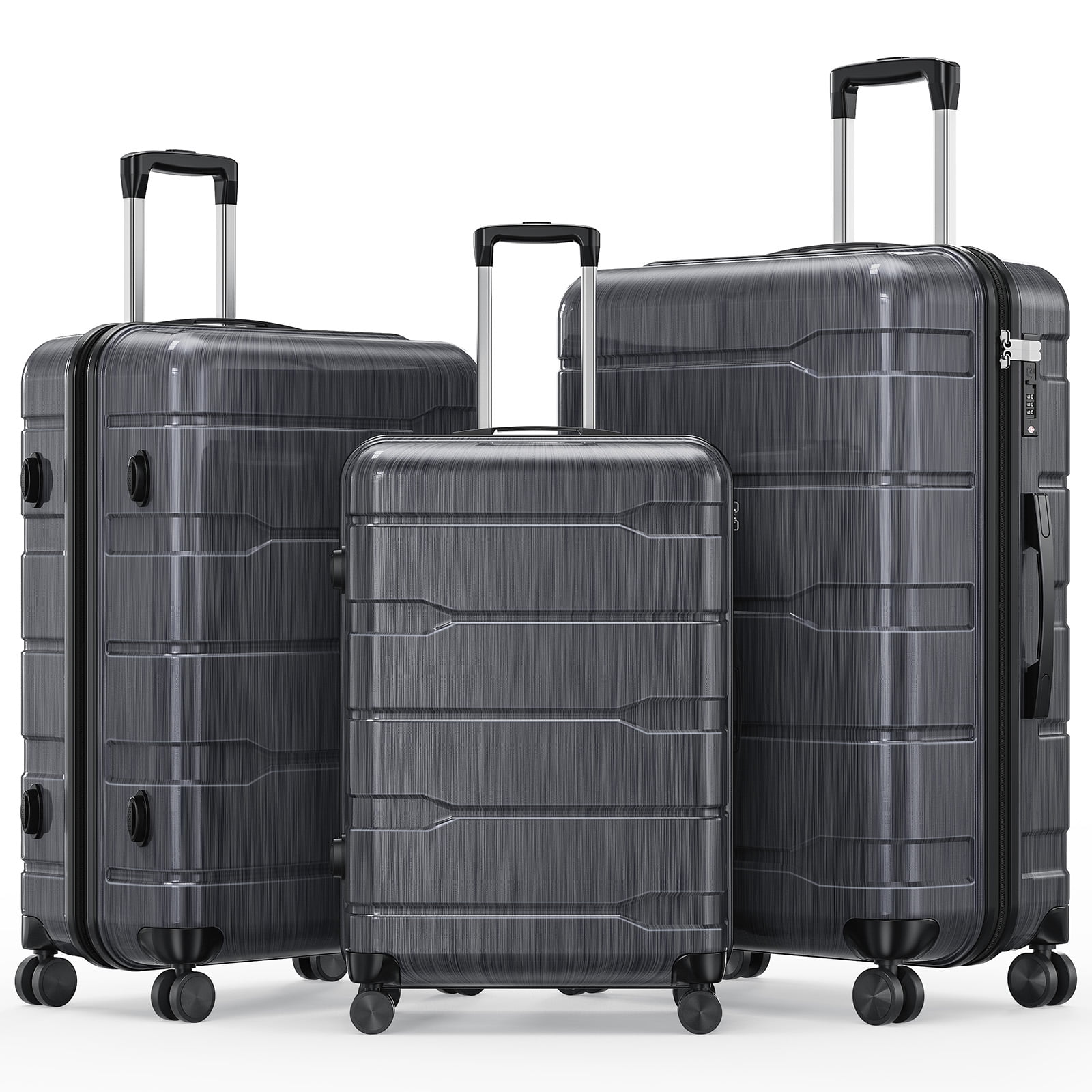 Vebreda 3 Piece Hardshell Luggage Set with TSA Lock, YKK Zippers, Spinner Wheels, Lightweight PC+ABS Suitcases (20”/24”/28”)