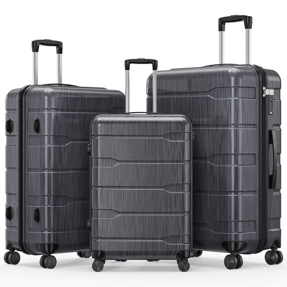 Vebreda 3 Piece Hardshell Luggage Set with TSA Lock, YKK Zippers, Spinner Wheels, Lightweight PC+ABS Suitcases (20”/24”/28”)