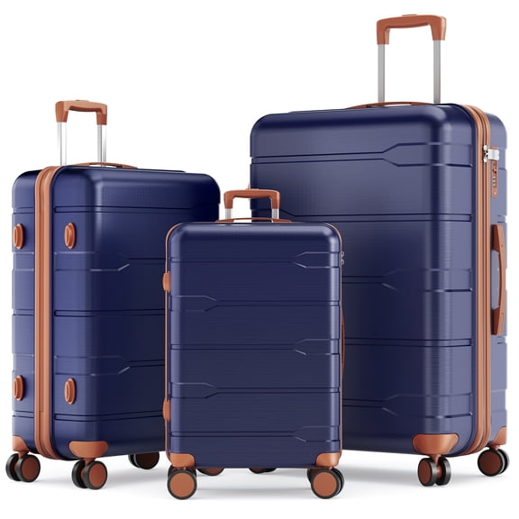 Vebreda 3 Piece Hardshell Luggage Set with TSA Lock, YKK Zippers, Spinner Wheels, Lightweight PC+ABS Suitcases (20”/24”/28”)
