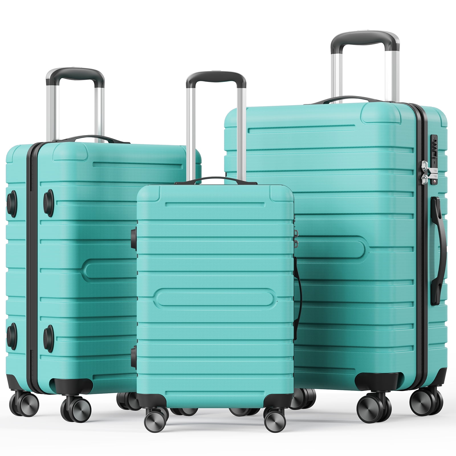 Vebreda 3 Piece Hardside Luggage Set with TSA Lock, 360° Spinner Wheels, Durable Lightweight Shell, Checked Suitcases (20”/24”/28”)