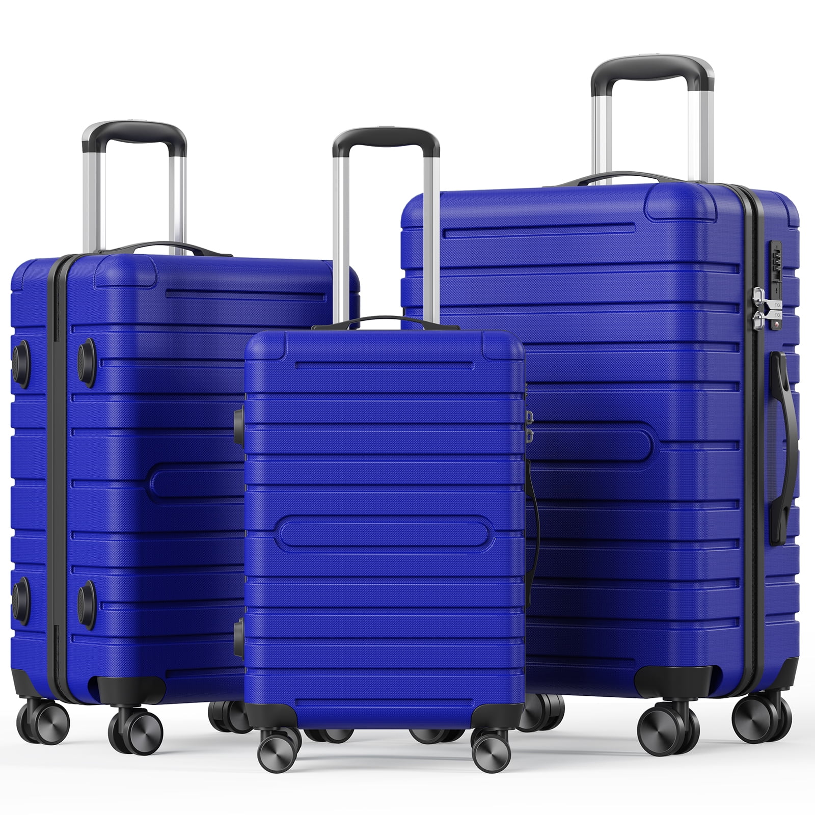 Vebreda 3 Piece Hardside Luggage Set with TSA Lock, 360° Spinner Wheels, Durable Lightweight Shell, Checked Suitcases (20”/24”/28”)