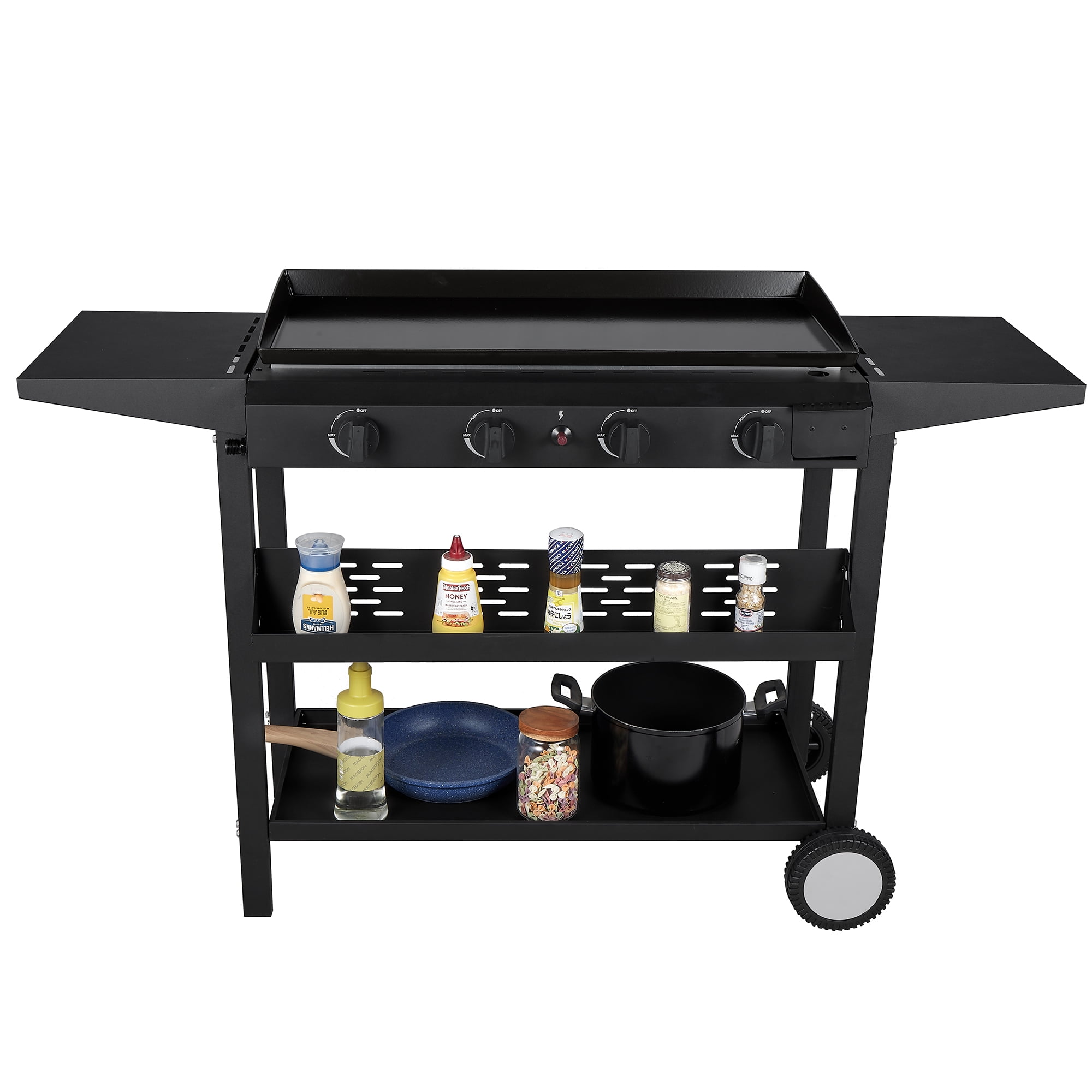 Griller's Choice Outdoor Griddle Grill Propane Gas Flat Top - Hood