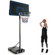 Vebreda 44" Adjustable Portable Basketball Hoop with 7.5 - 10 ft. Height Adjustable for Outdoor Indoor Court, Blue