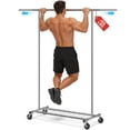 thumbnail image 1 of Vebreda 450 LBS Clothing Rack, Heavy Duty Garment Rack with Mesh Shelf & Wheels, Versatile Rolling Clothes Rack for Bedroom, Stainless Steel, 1 of 9
