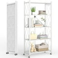 thumbnail image 1 of Vebreda 5-Tier Foldable Metal Storage Shelf with Wheels, No-Assembly Collapsible Shelving Unit, Heavy-Duty Rolling Organizer Rack, 1 of 10