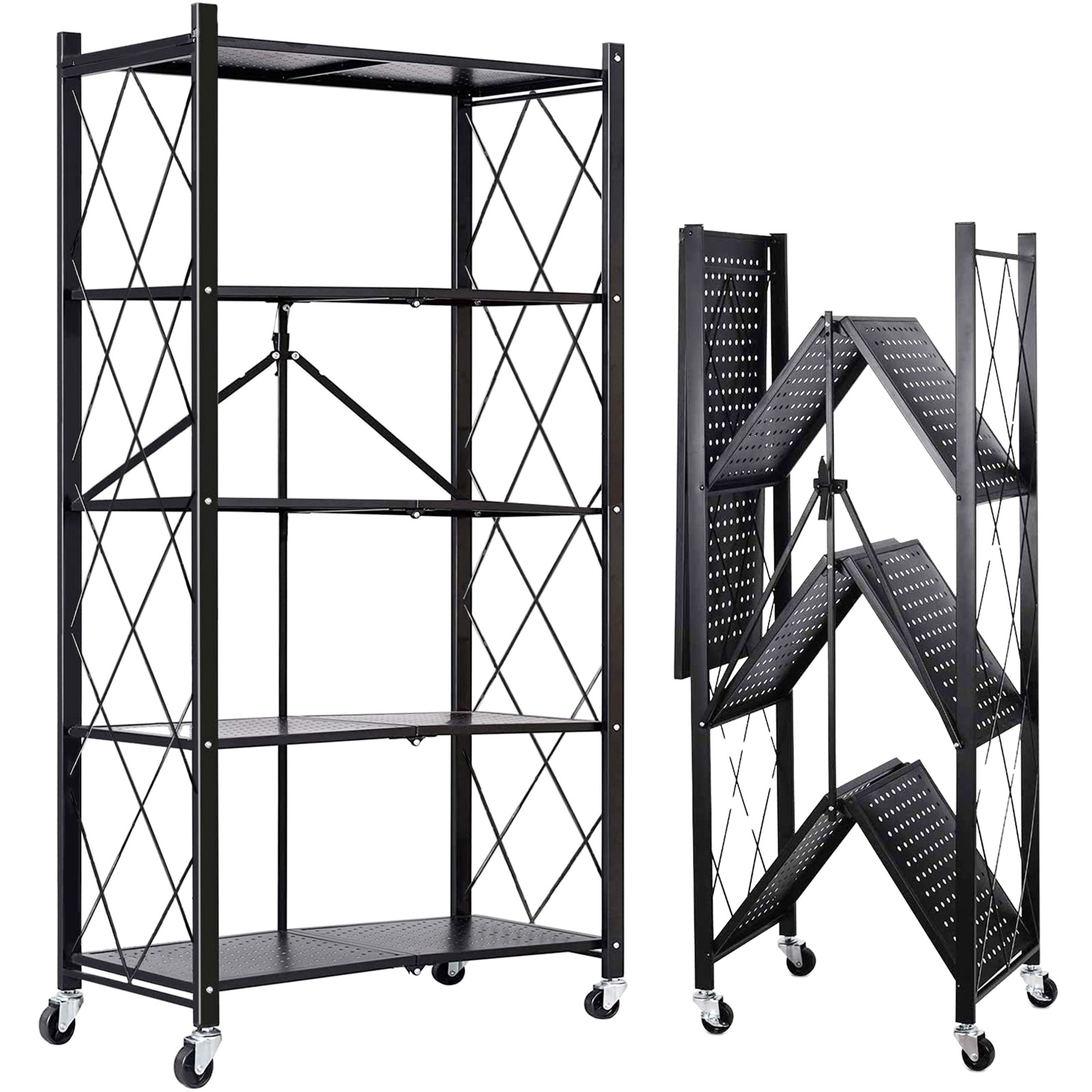 IRIS USA 5Tier Large Plastic Rack Storage Shelf with 500 lb. Total
