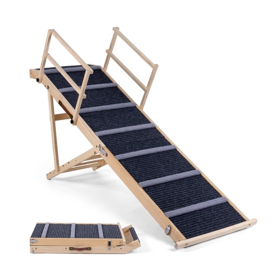 Vebreda 6-level Height Adjustable Foldable Dog Ramp for High Bed Couch, 6-level Adjustable Heights, Superior Non-slip Performance