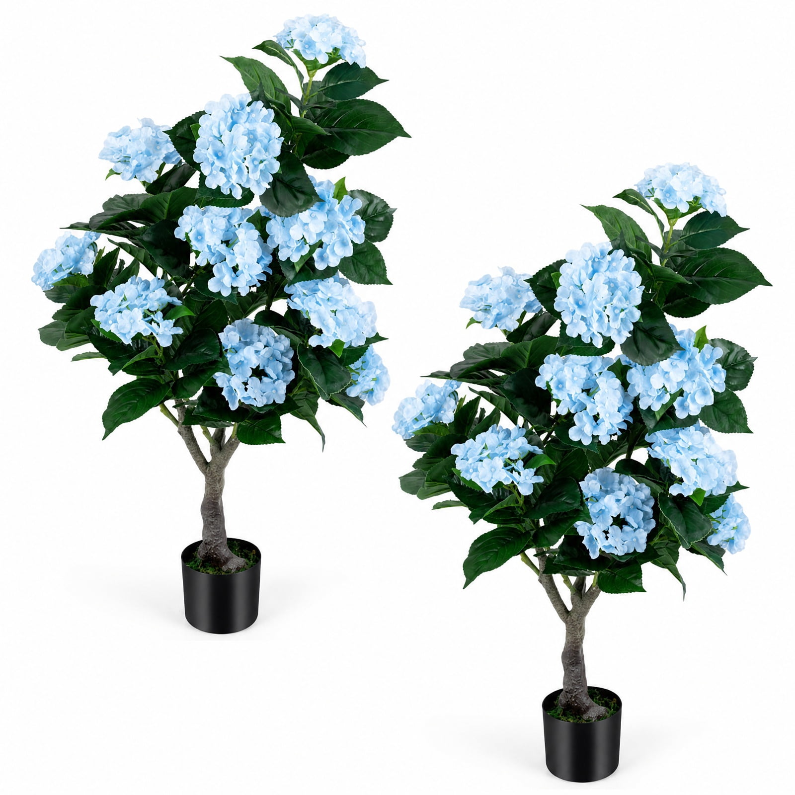 Vebreda Artificial Plant Decor, 43.5" Artificial Hydrangea Tree 2-Pack, Bring Lifelike Beauty Indoors, Long-Lasting Build with Stable Base