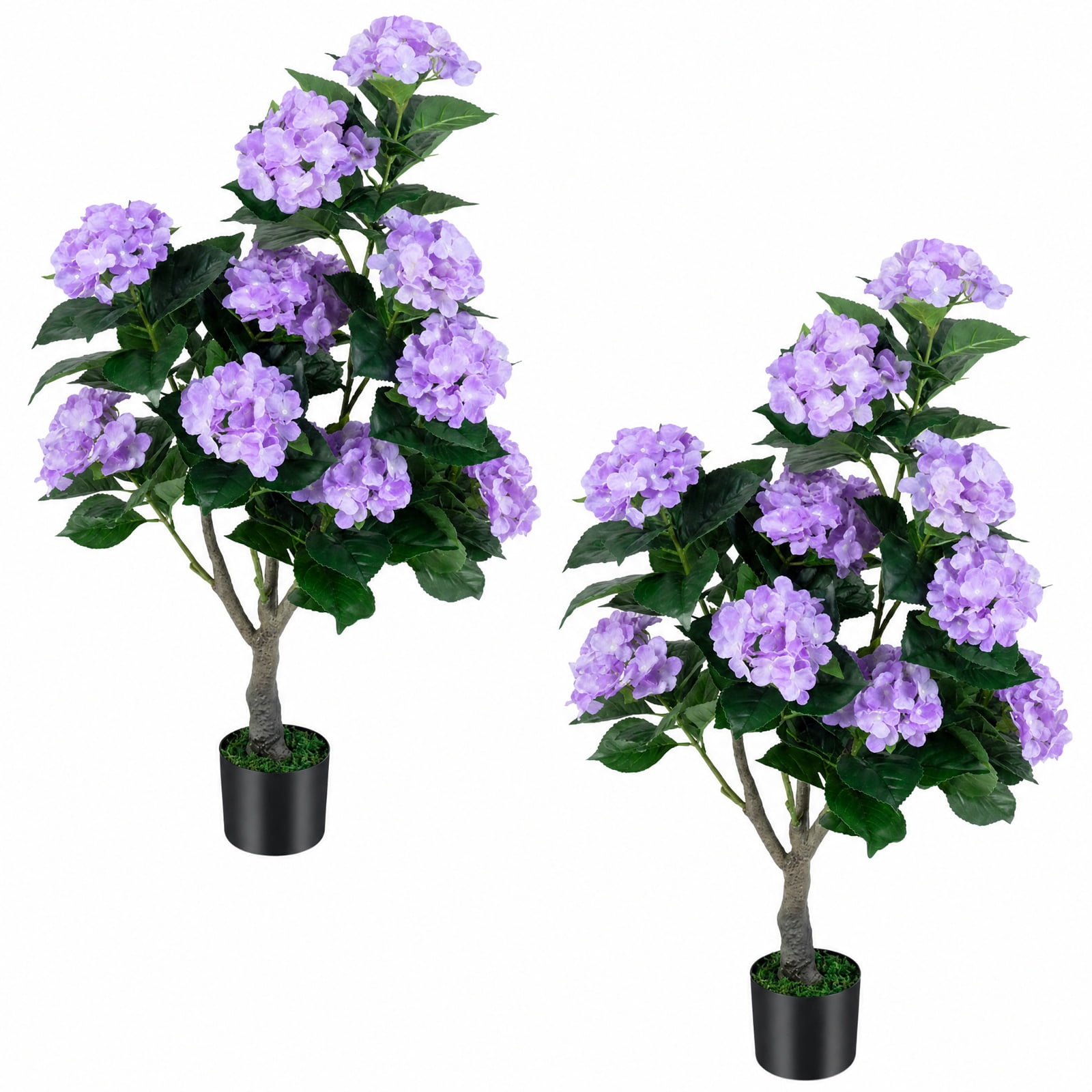 Vebreda Artificial Plant Decor, 43.5" Artificial Hydrangea Tree 2-Pack, Bring Lifelike Beauty Indoors, Long-Lasting Build with Stable Base