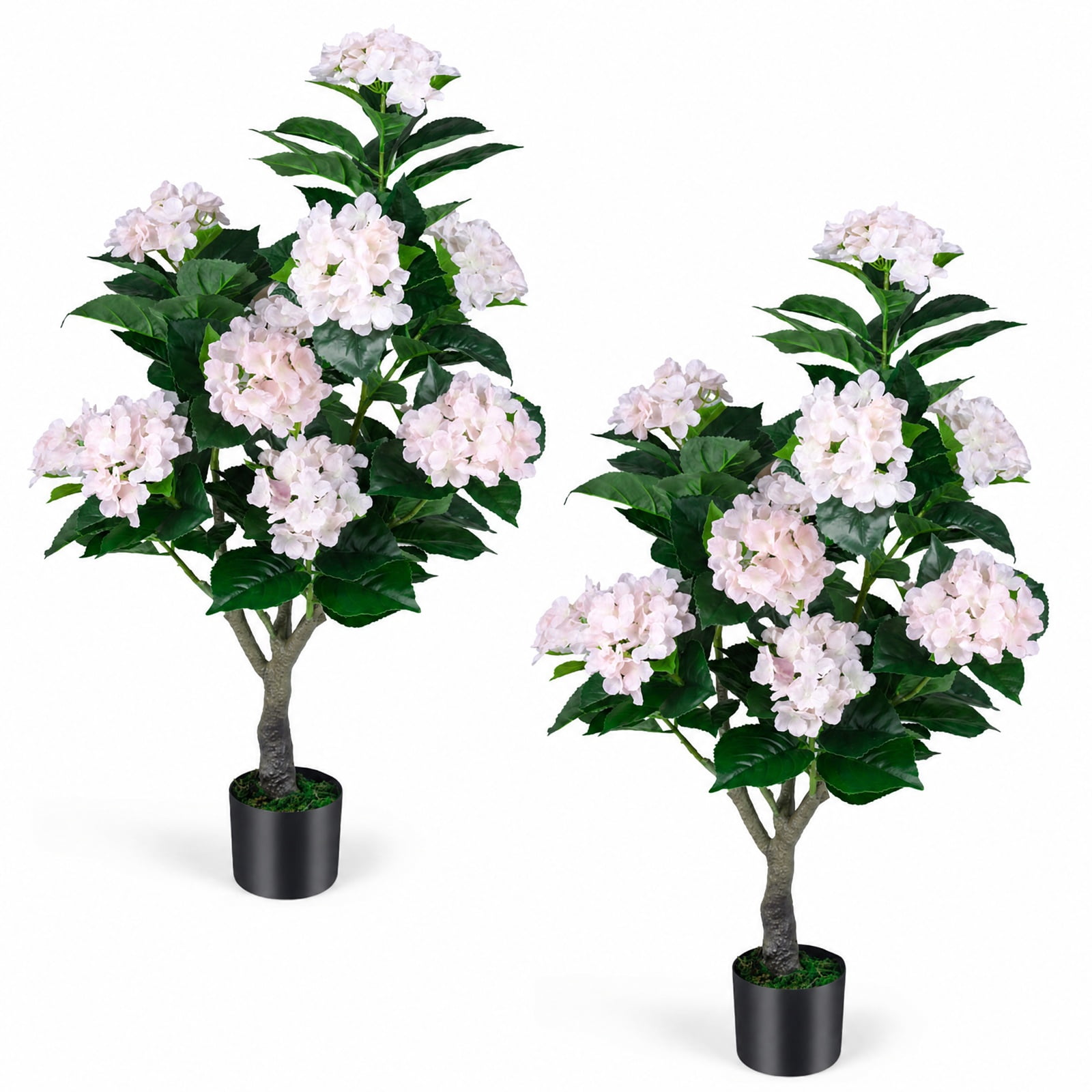 Vebreda Artificial Plant Decor, 43.5" Artificial Hydrangea Tree 2-Pack, Bring Lifelike Beauty Indoors, Long-Lasting Build with Stable Base