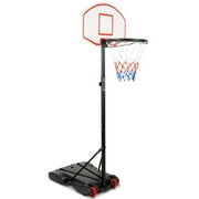Vebreda Basketball Hoop Goal 5.2 Ft. - 7 Ft. Height Adjustable Portable Basketball Hoop System, Black