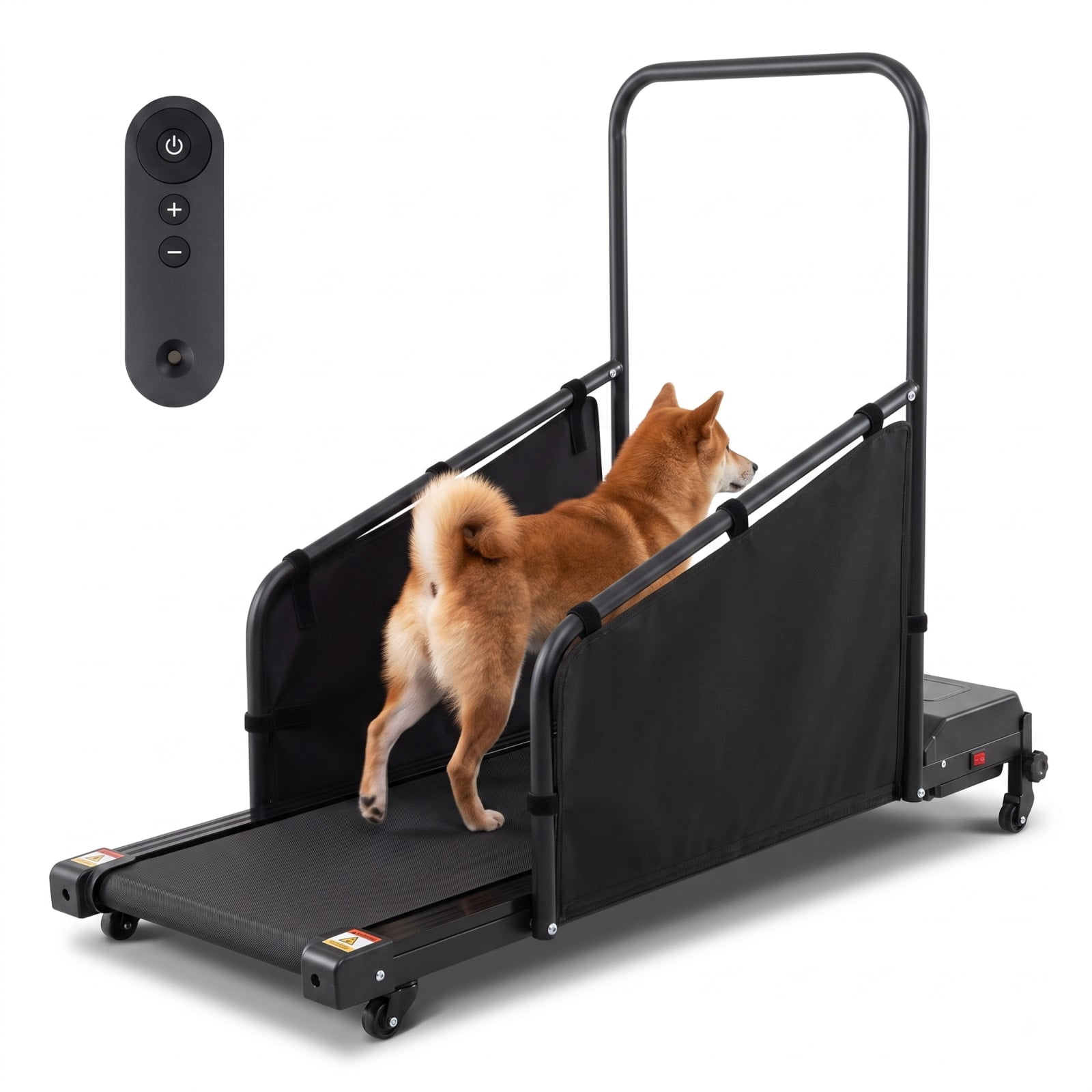 Vebreda Dog Treadmill for Small Medium Dogs, 2 HP Quiet Under-45dB Motor Pet Running Machine with Remote Control, LCD Display, 3-Level Incline, 0.5-7.5 MPH Speed & 220 lbs Capacity, Black