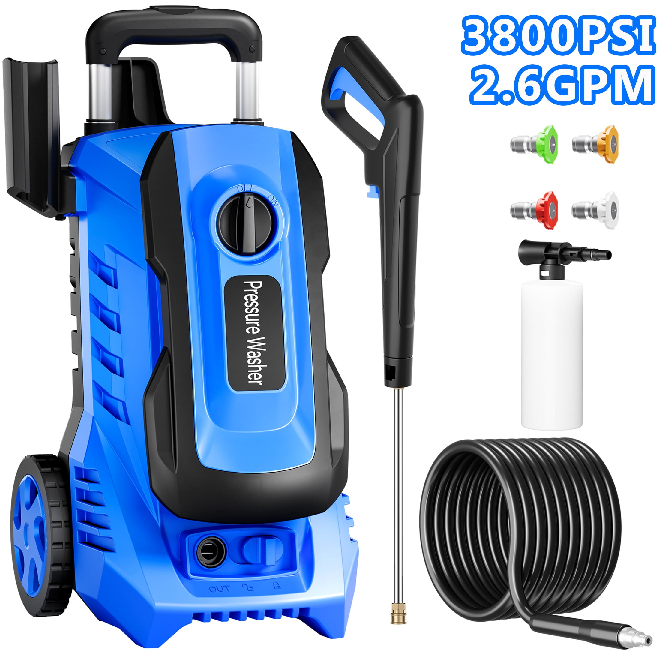 Vebreda Electric Pressure Washer 3800PSI 2.6GPM Power Washers Electric Powered, 1800W, Blue