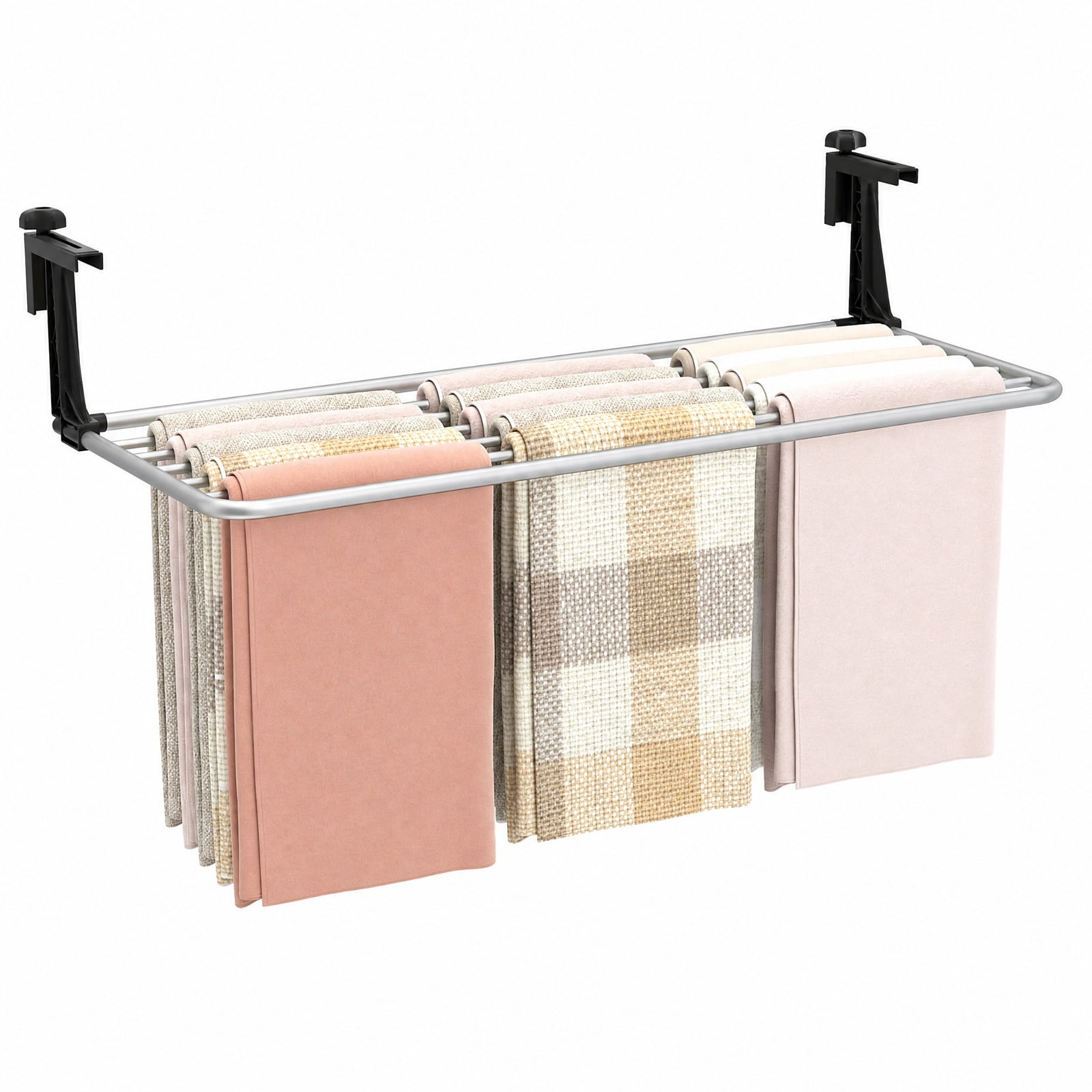 Vebreda Foldable Clothes Drying Rack, Portable Clothes Drying Rack Extendable Radiator Clothes Airer, Robust Aluminum Frame, Adjustable Distance