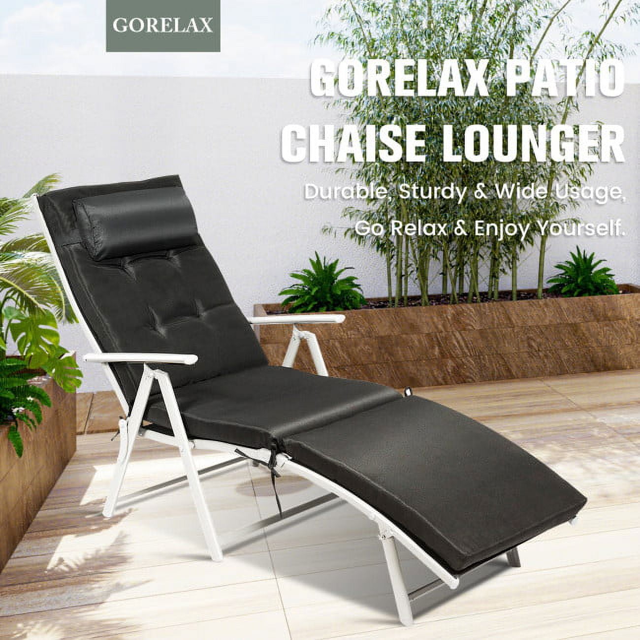 Vebreda Folding Lounger Chair Outdoor Lightweight Foldable Chaise Chair