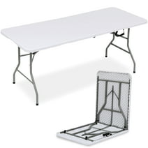 Vebreda Folding Table 6ft Plastic Folding Outdoor Table, White