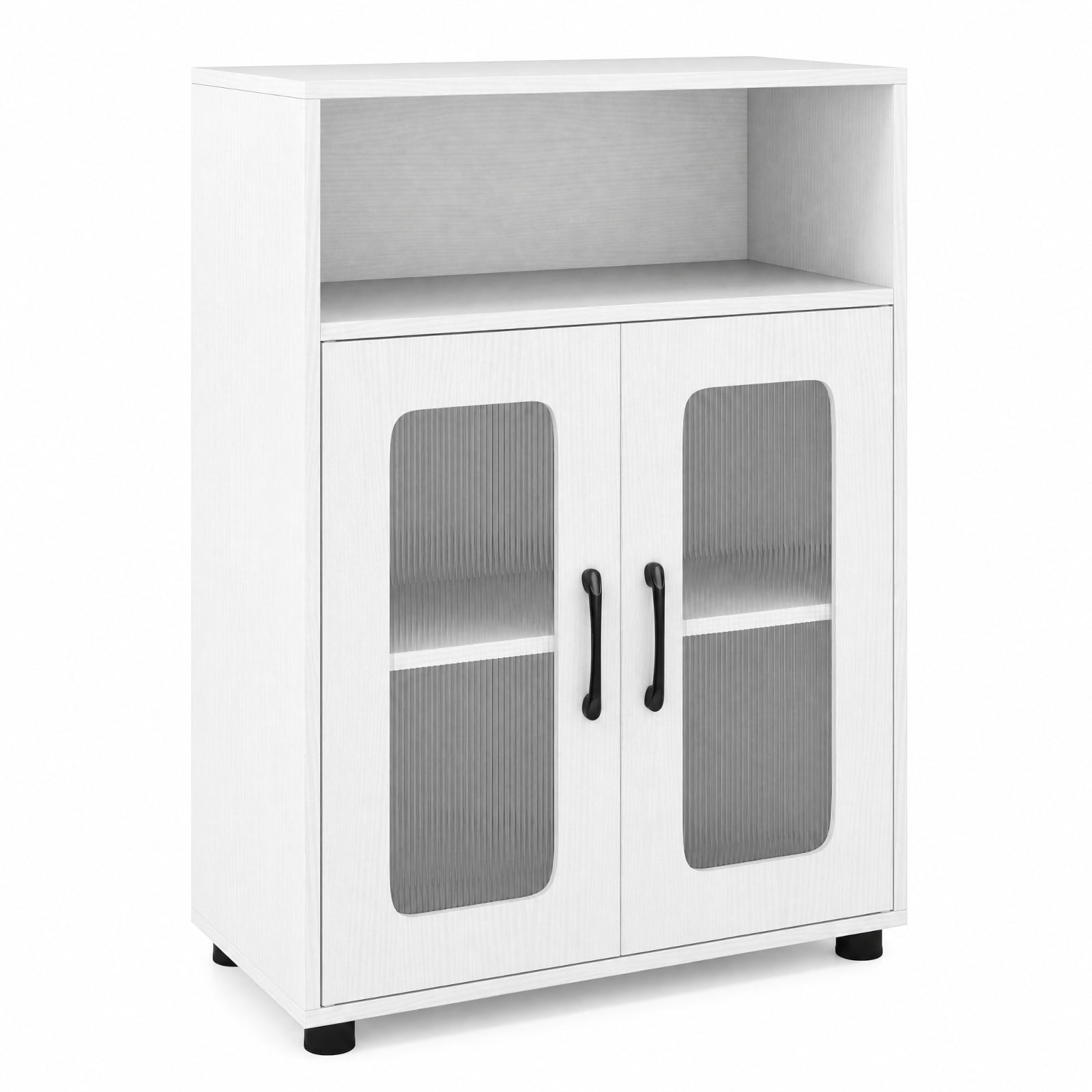 Vebreda Freestanding Bathroom Storage Cabinet, Bathroom Cabinet Freestanding Cabinet with 2 Doors and 3-Level Adjustable Shelf