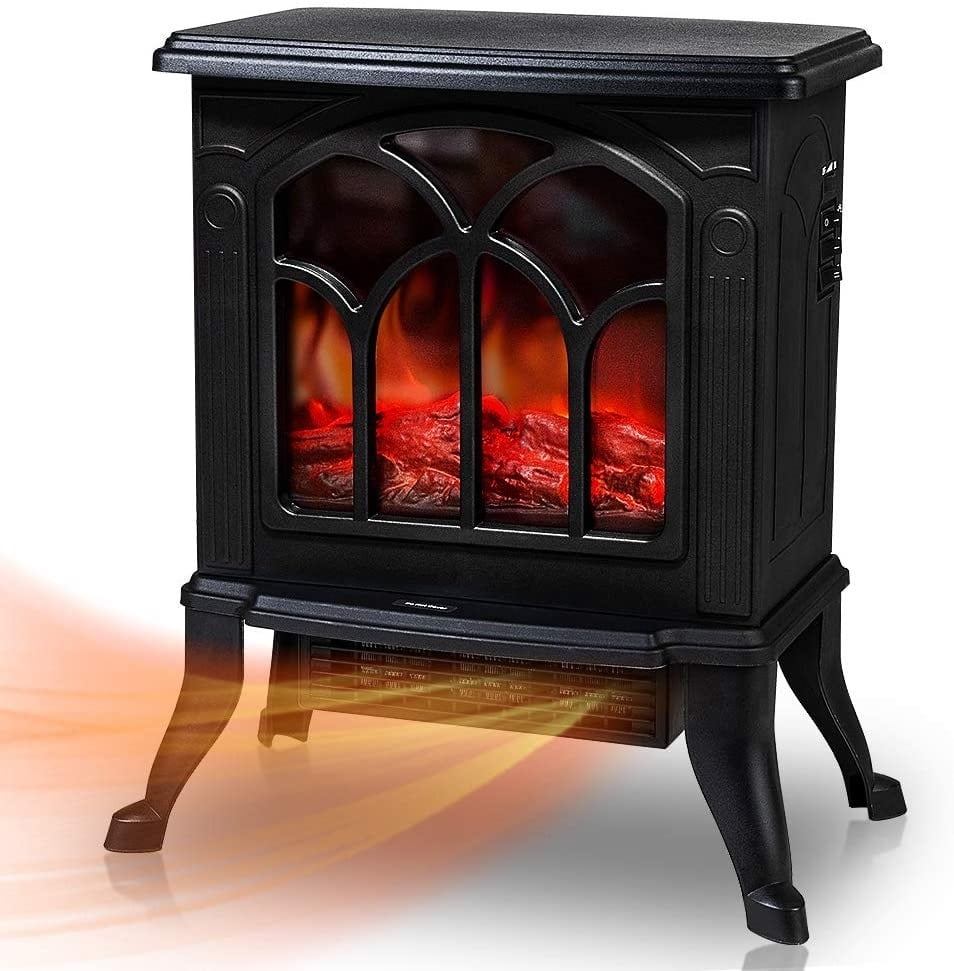 Vebreda Portable Electric Stove Heater with 3D Realistic Flame Effect & 2 Heat Settings