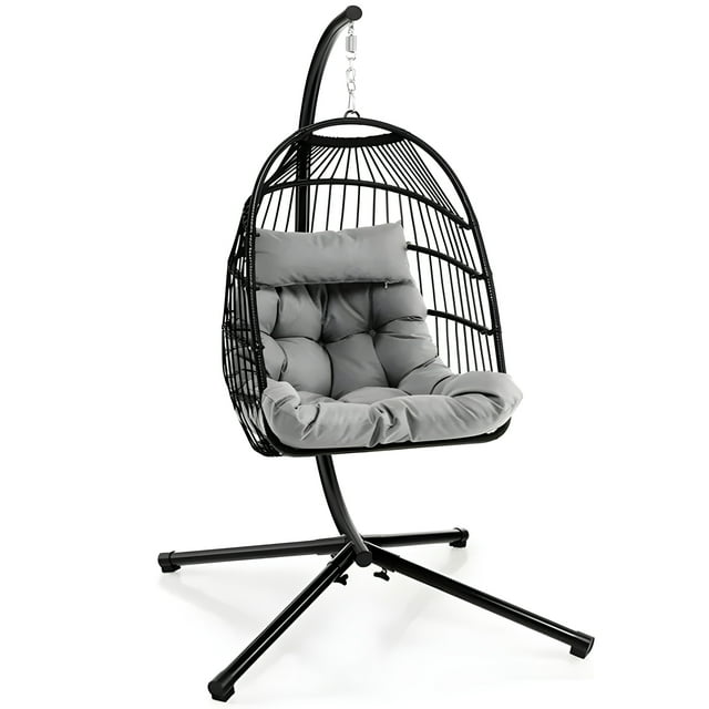 Vebreda Large Hanging Egg Chair with Stand & UV Resistant Cushion