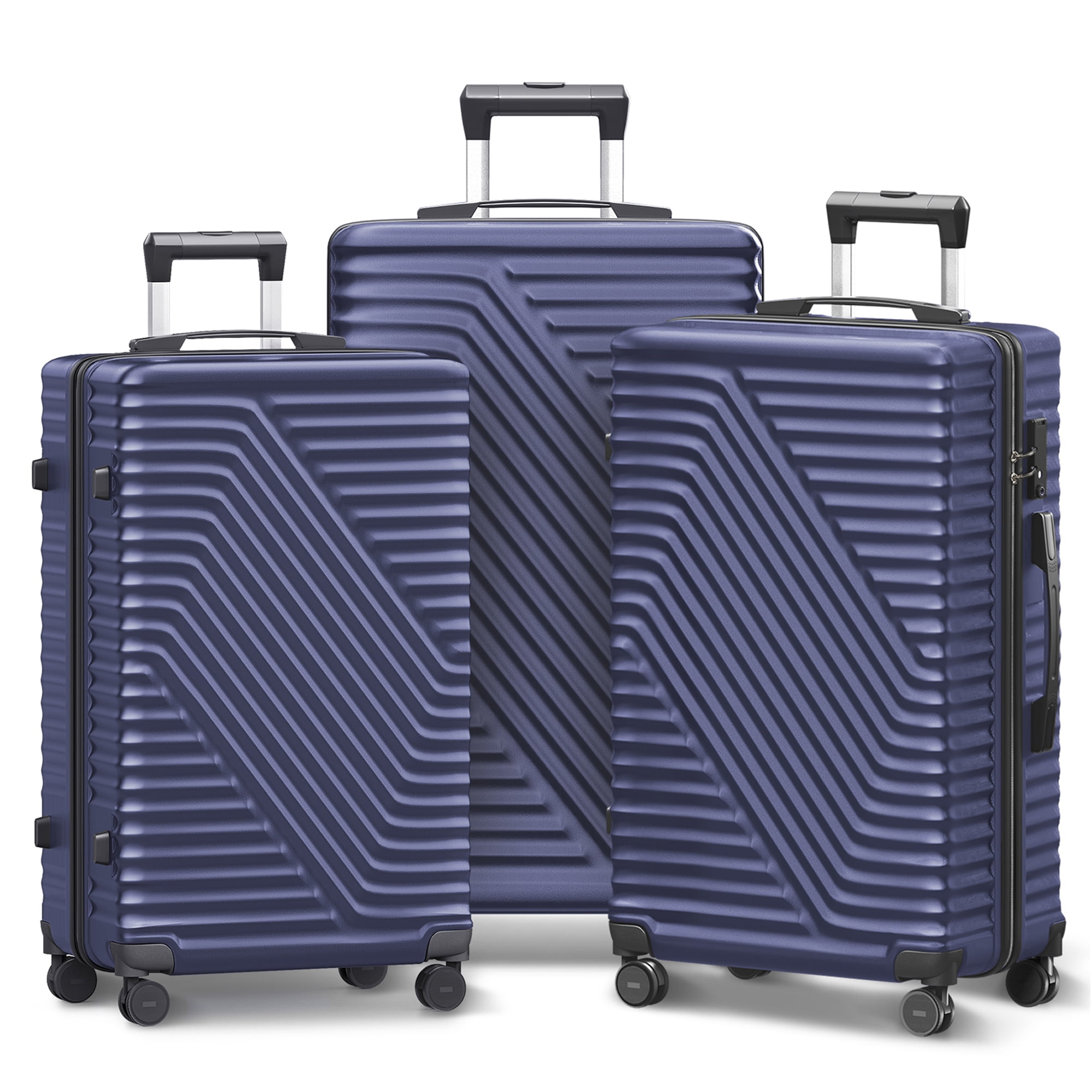 Vebreda 3 Piece Luggag Sets Nested Spinner Suitcase with TSA Lock and 360°  Spinner Wheels 20/24/28 inch Suitcase Sets, Blue 