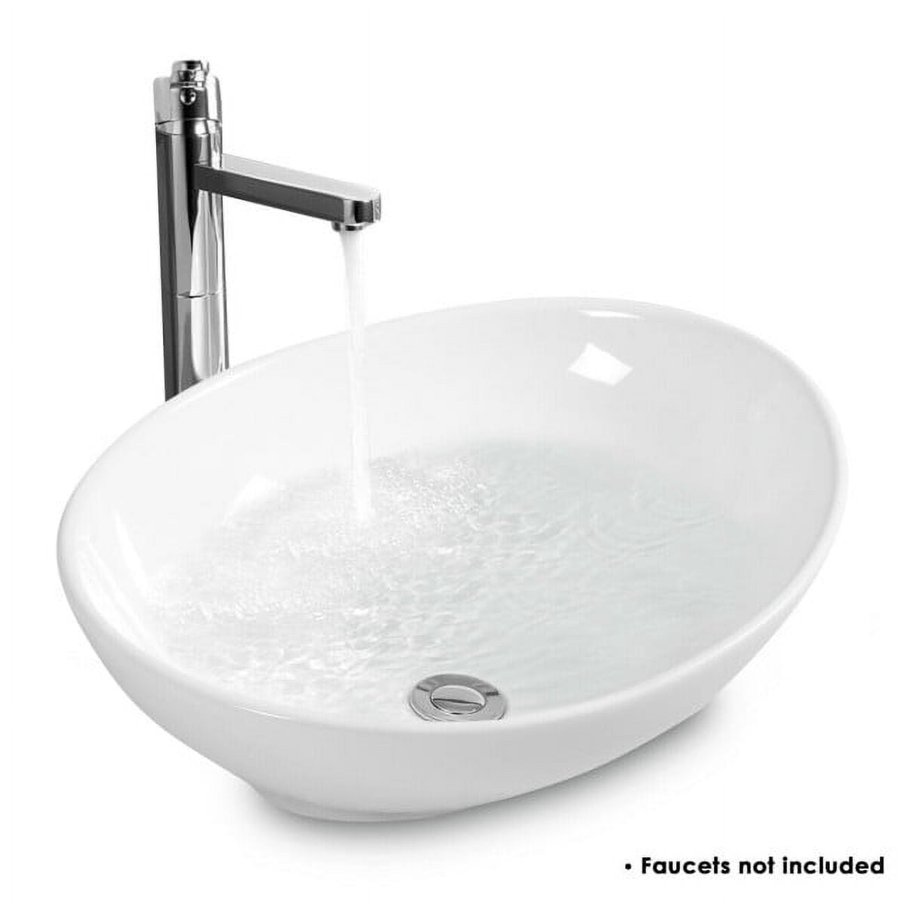 Vebreda Oval Bathroom Basin Ceramic Vessel Sink